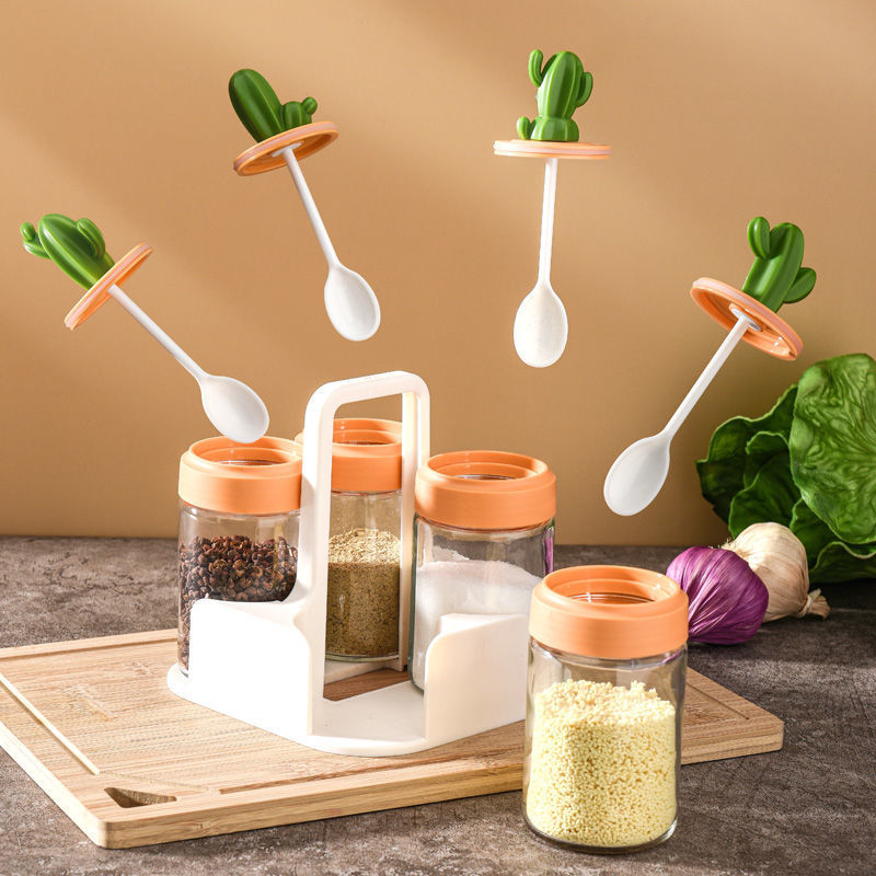 Cactus-Shaped Seasoning Jar & Salt Shaker Set