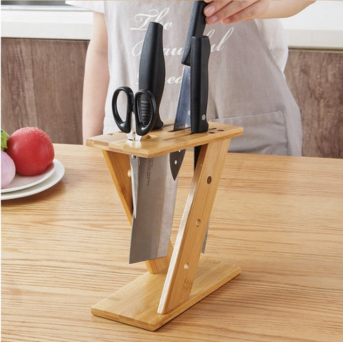 Bamboo Kitchen Knife Block & Holder