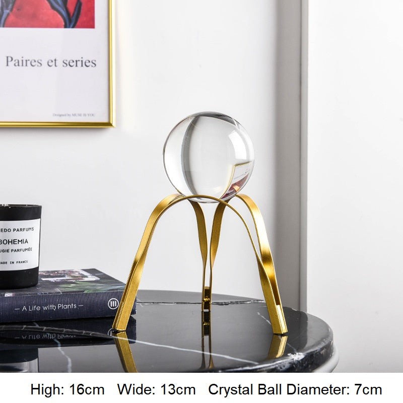 Golden Luxury Modern Metal Crystal Ball Crafts