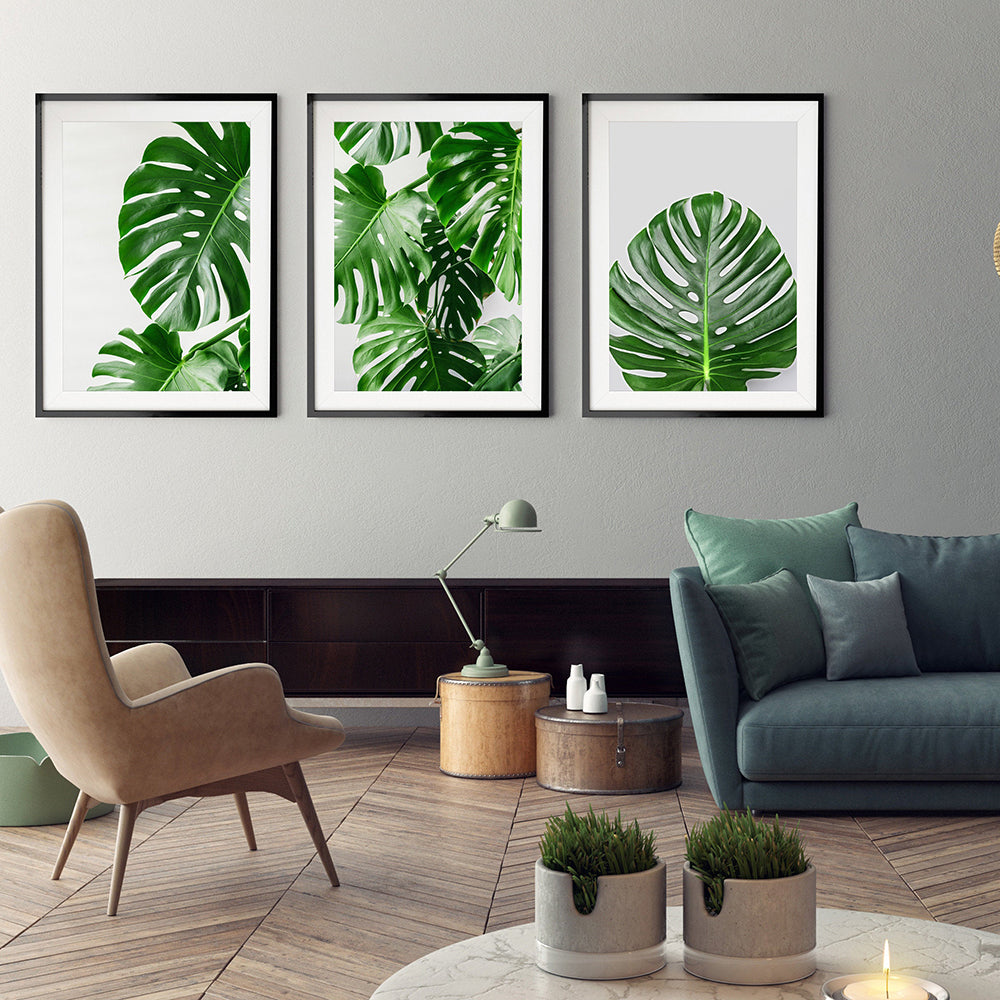 Green Plant Canvas Wall Art — Botanical Home Decor Print