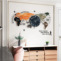 Luxury World Map Wall Clock — Modern Living Room Decor