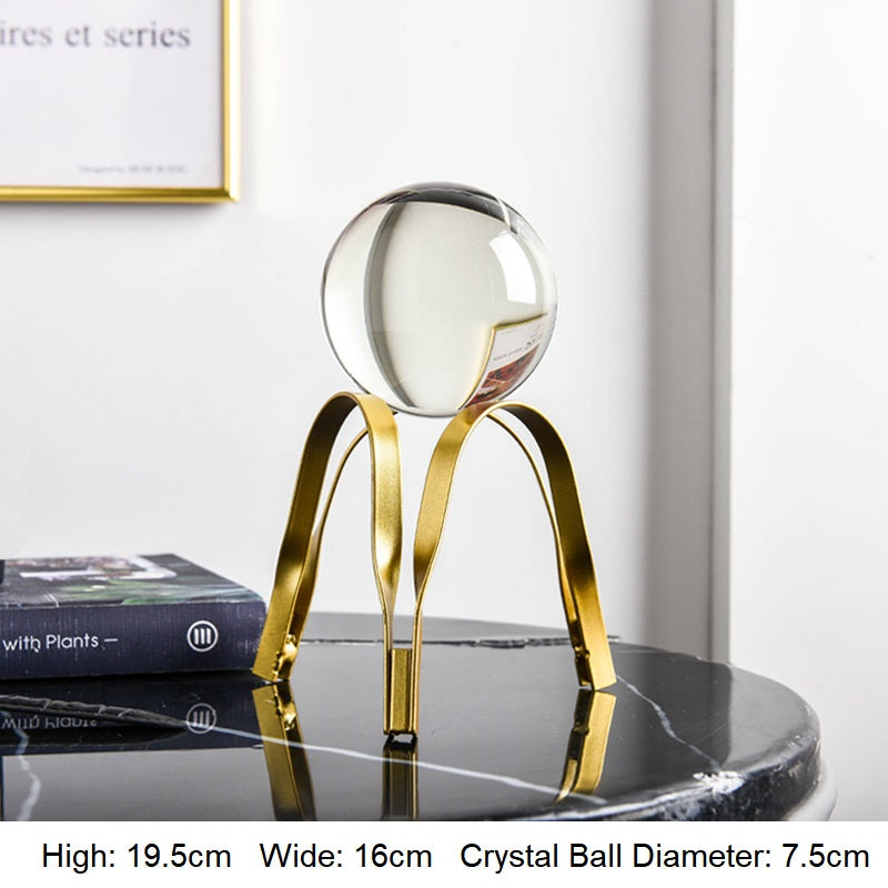 Golden Luxury Modern Metal Crystal Ball Crafts