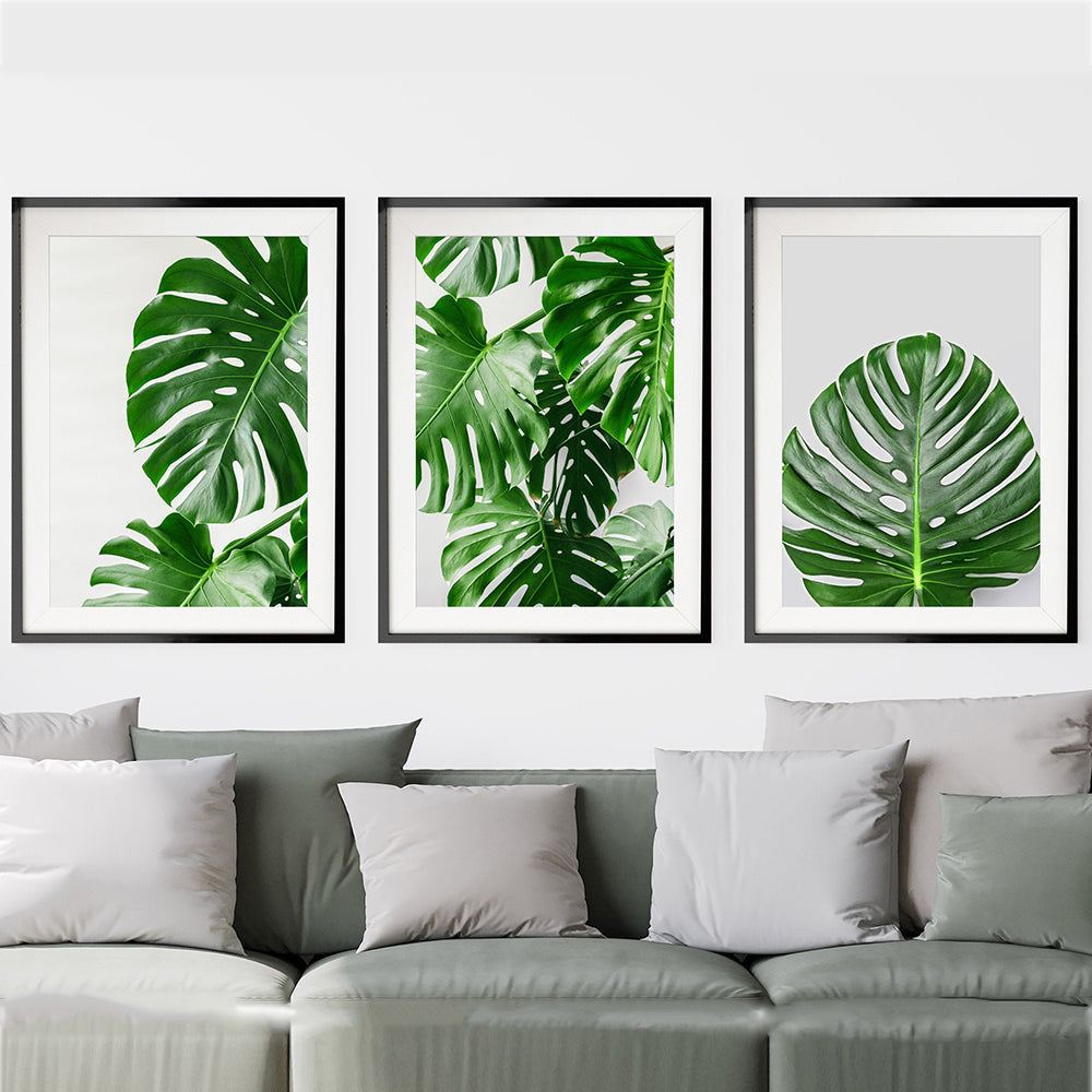 Green Plant Canvas Wall Art — Botanical Home Decor Print