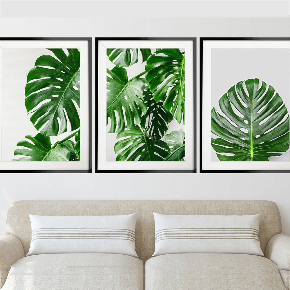 Green Plant Canvas Wall Art — Botanical Home Decor Print